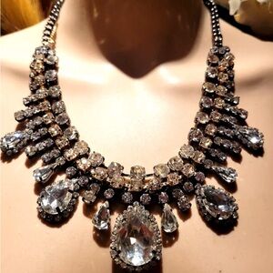 Diamanté Designer Oval Pendant Crystal Choker